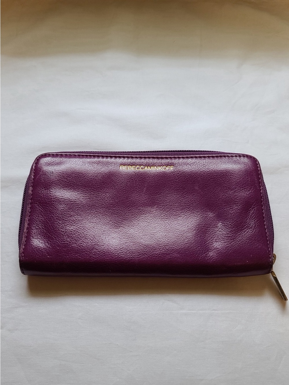 Rebecca Minkoff Deep Plum Leather Zip Wallet
